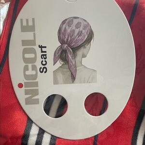 Nicole Vibrant Red Scarf with Striking Stripes